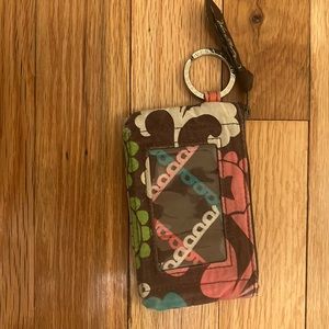 Vera Bradley LOLA Retired Pattern Fall 2013 Logo Key Ring ID Pocket CC W…